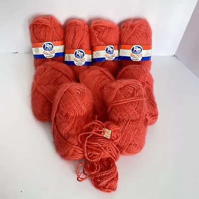 9 Vintage Lana Moro Flurri Yarn Skeins Brushed Acrylic 1oz 93yd Each Orange #224 • $24.95