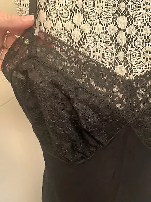 Vanity Fair Vintage 1970 Ish Full Black Slip 36T 8” Lace Trim • $16.99