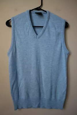 Vintage Men's V Neck Sweater Vest Light Blue Medium • $8.25