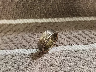 Wyoming Handcrafted Washington Quarters Coin Ring Size 8 (2007) • $16.50