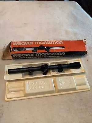 $27.63 • Buy Vintage Weaver Marksman Scope / 4x Marksman 22 With Rifle Mounts