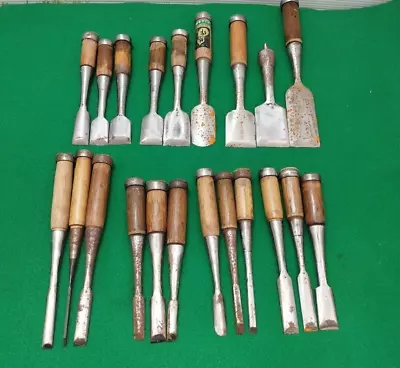 Chisel Nomi Set Of 21 Japanese Vintage Woodworking Carpenter Tool Lot Bulk • £167.13