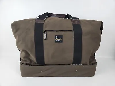 Vintage Eddie Bauer Canvas Duffel Bag 90s Carry On Weekender Travel Rare Green • $74.99