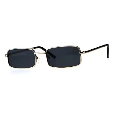 Mens Retro Vintage Narrow Rectangular Pimp Metal Sunglasses • $10.95