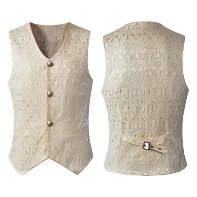 Mens Victorian Single-breasted Vest Gothic Steampunk Waistcoat • $30.30