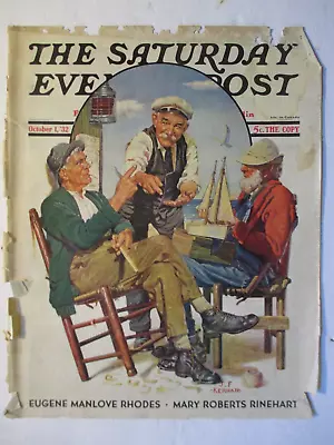 SATURDAY EVENING POST OCT 1 1932  COVER ONLY J.f. Kernan Illus. Old Sailors • $26.36