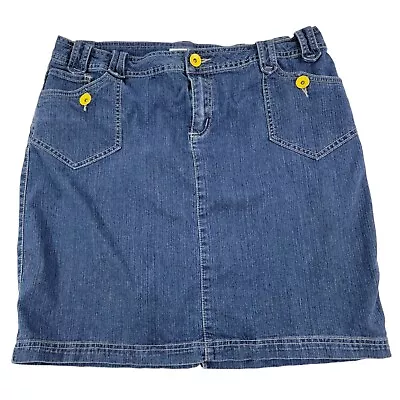 Cato Women's A-Line Stretch Blue Denim Jeans Skirt - Size 14 • $14.41