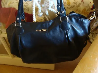 MUI MUI  Handbag Shoulder BagLarge Soft Black Leather. FABULOUS • £160