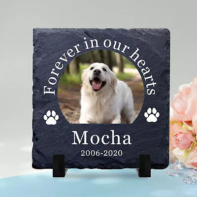 Personalised Pet Memorial Plaque Photo Printed Dog Cat Memorial Sign With Stand • £8.99