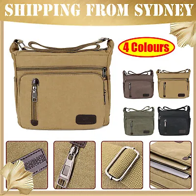 $17.99 • Buy Retro Men's Canvas Shoulder Messenger Bag Crossbody Satchel Travel Man's Bags AU
