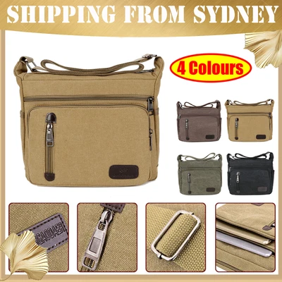 $17.99 • Buy Retro Men's Canvas Shoulder Messenger Bag Crossbody Satchel Travel Man's Bags AU