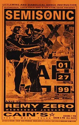 $14.99 • Buy Semisonic Remy Zero 1999 Cain’s Ballroom Tulsa OK Concert Handbill Flyer