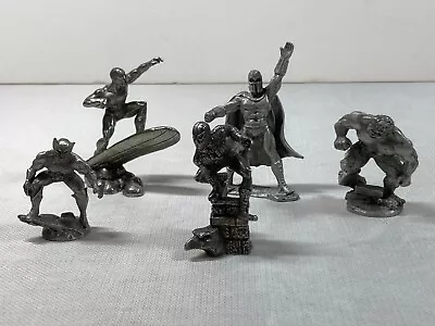 1990's MARVEL Pewter FIGURES LOT Of 5 Miniature Micro Super Heroes • $30