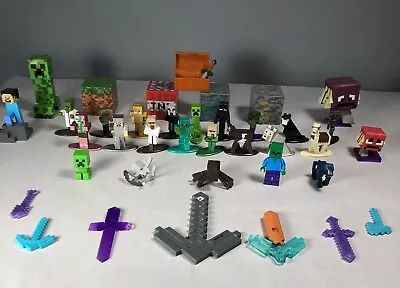 Minecraft Lot 17 Jada Metal Figurines 4 Plastic Blocks 7 Plastic Minis 9 Weapons • $14.95