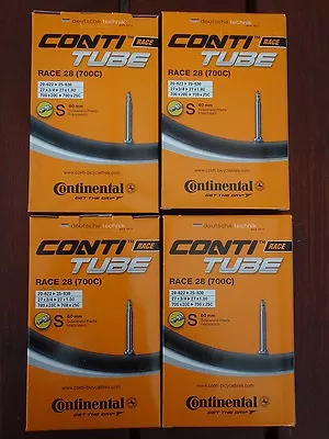 Continental Race 28 Road Bike Tubes 700C 19/25mm 60mm Valve 4 Pack Tubes *New* • $45