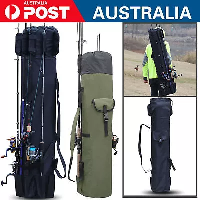 Fishing Rod Bag Folding Oxford Fishing Tackle Carry Case Bag For Fishing Gear • $29.99