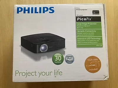 Philips Picopix Mini LED Projector PPX 1230 Pocket Small PC Battery • £45