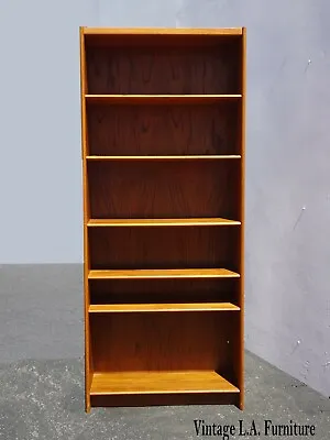 Vintage Mid Century Modern Golden Brown Bookcase Made In Denmark • $1050