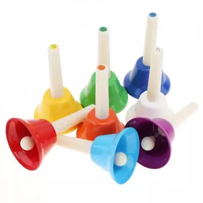 8x 8 Note Toy Hand Bell Rainbow Handbell For Children Baby Music Early Education • £18.57