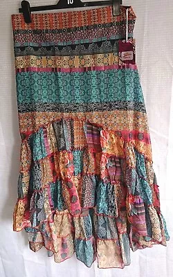 Joe Browns Womens Funky Fishtail Tiered Skirt Midaxi Boho Hippie UK Size 18 • £29.99