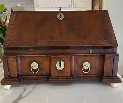 RARE 18th Century English Writing Lap TRAVEL Desk Capt.'s Lawyer Doctor Bun Feet • $1540