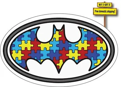 Autism Batman Decal Sticker 3.25  X 5.20  Support Spectrum Free Shipping P422 • $3.89