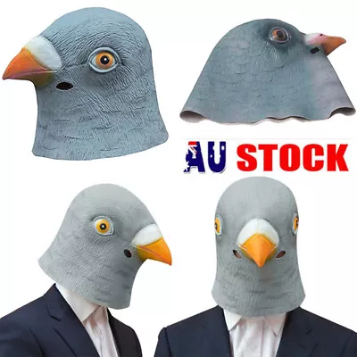 Pigeon Head Mask Creepy Animal Halloween Costume Theater Prop Latex Party Toys  • $22.99