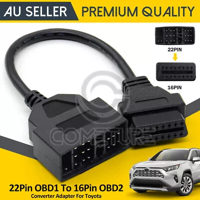22Pin OBD1 To 16Pin OBD2 Converter Adapter Cable For Toyota Diagnostic Scanner • $13.95