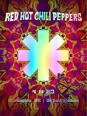 Red Hot Chili Peppers Minneapolis April 8 Concert Poster Rainbow Foil - IN HAND  • $160