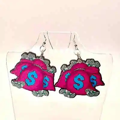Money Bags Earrings - Cash Earrings - Boss Babe Earrings - Influencer Earrings • $9.99