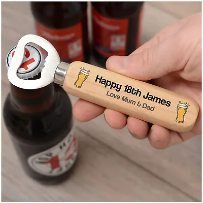 PERSONALISED 18th 21st 30th 40th Birthday Bottle Opener Gifts For Him Son Dad • £6.99