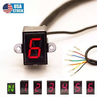 LED Motorcycle Gear Shift Indicator Light N-6 Speed Clutch Lever Gauge USA Stock • $20.57