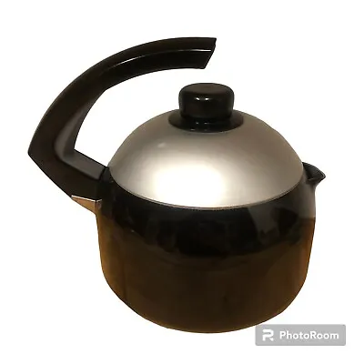 Vintage T-Fal 2 Quart Tea Kettle Pot Teapot Black • $24