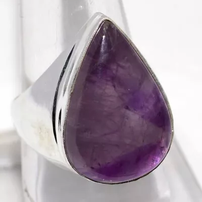 Natural Amethyst 925 Silver Plated Man's Ring US 9 Independence Day Sale GW • $2.99