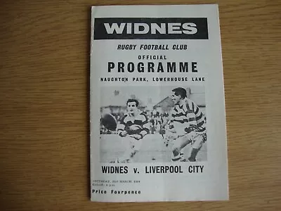 1963/4 Widnes V Liverpool City - 21 March 1964 - Excellent Condition • $1.68