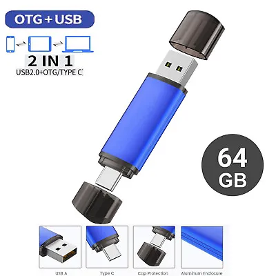 $9.99 • Buy 64GB Flash Drive OTG Adapter Type C USB 2.0 Memory Stick Pen Disk For Samsung
