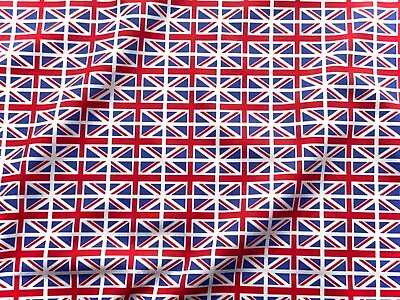 Union Jack Coronation Flag Fabric  100% Cotton Material  * Bunting * Celebration • £3.70