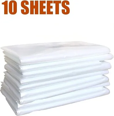 10 X Polythene Dust Sheets With Clear Covers For Painting And Decorating Plastic • £6.99