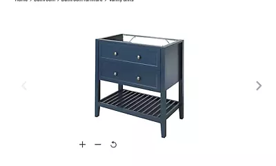 B&Q Goodhome Perma Satin Blue Bathroom Cabinet W800 H806mm • £125