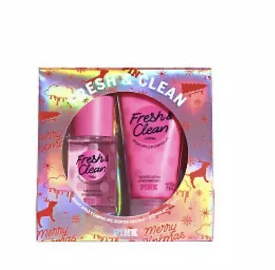 VICTORIA'S SECRET PINK Fresh & Clean Gift Set Perfume Mist Spray & Body Lotion • $14.99