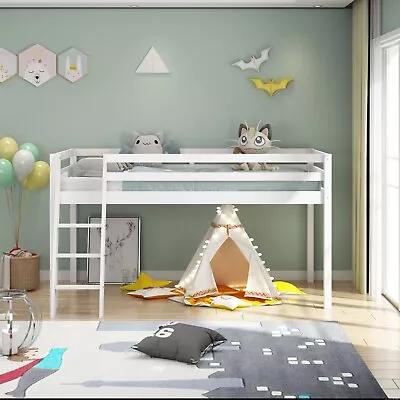 White Mid Sleeper Children Bunkbed Mid Sleeper  Wooden Kids Bed • £159.99