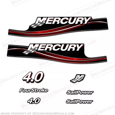 Fits Mercury 4.0hp Four Stroke Decal Kit - Red • $54.95