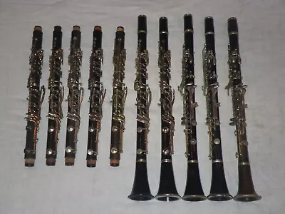 LOT OF 10 CLARINETS For PARTS/REPAIR/RESTORATION - • $99.99