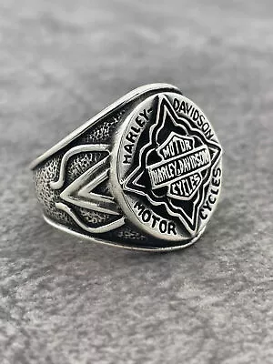 Harley Davidson Ring Biker Motorcycle Handmade Customized 925 Silver Ring Unique • $96.13