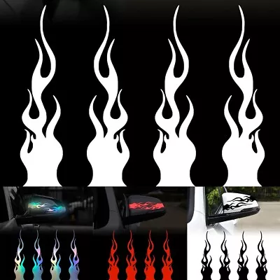 Pack Of 4 Flame Reflective Decals Ideal For Car Racing And Skateboarding • $10.98