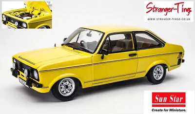 SUNSTAR Ford Escort MKII Sport Signal Yellow 1975 1/18 Scale Diecast Car H4620 • £89.99
