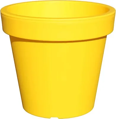 £21.99 • Buy EXTRA Large 48cm Round Barrel Planter Plastic Plant Pot Bright Coloured Yellow
