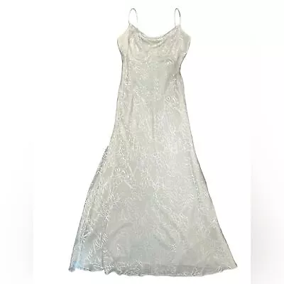 Nicole Miller Collection Silk Wedding Maxi Dress Cowl Neck Bridal Women's Size 8 • $85
