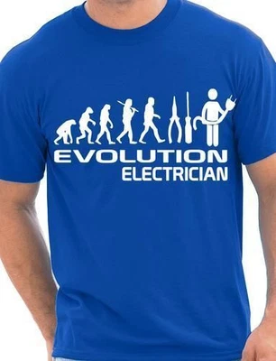 £9.95 • Buy Evolution Of Electrician Funny Mens T-Shirt Gift Size S-XXL