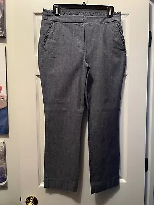 J. Crew Cropped Chambray Ruffle Pants Size 6 • $14